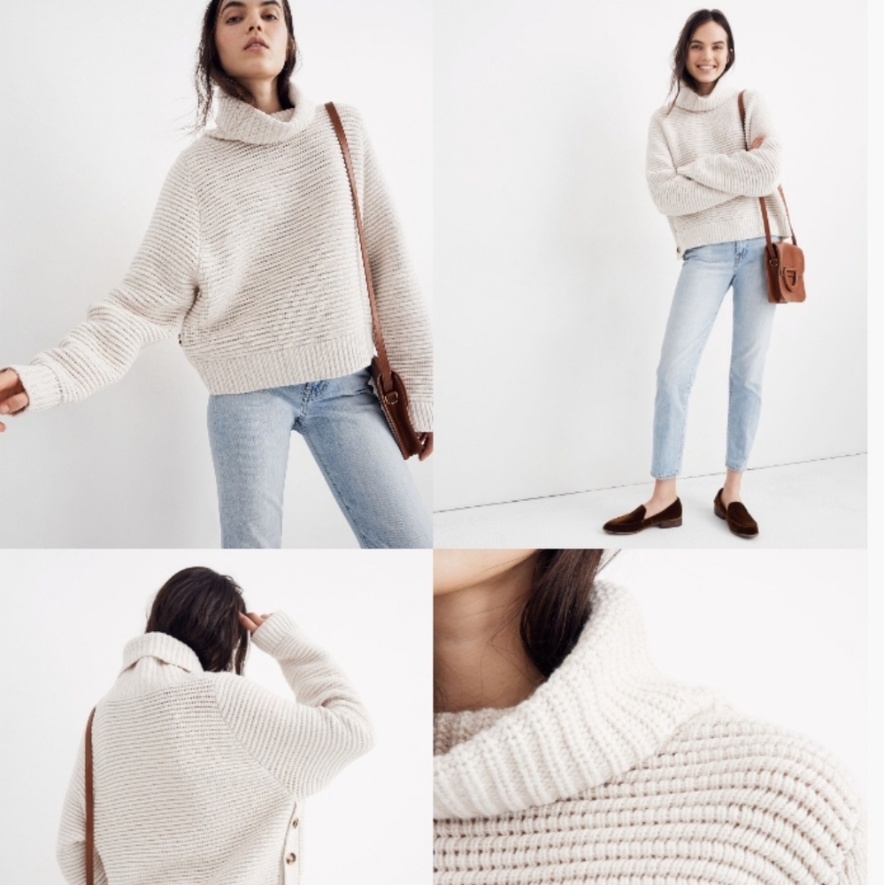 Madewell Cream Cowl Neck Sweater